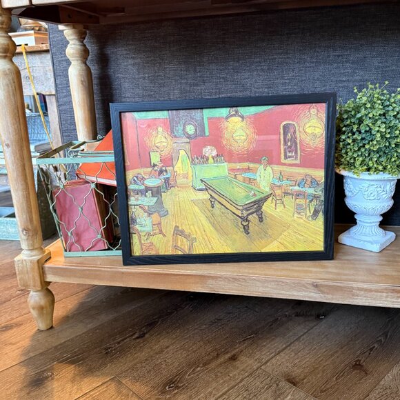 Vintage Van Gogh Framed "Night Cafe Print" Post-Impressionist Bar Scene - Picture 7 of 12